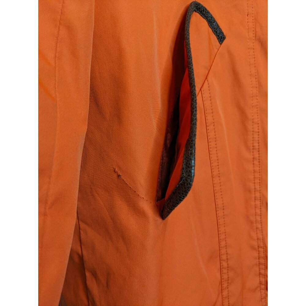 Dennis Basso Orange Faux Fur Interior Pea Coat Womens Size Large - Picture 9 of 9